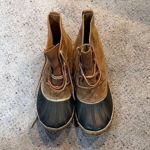 Women's Brown and Black Duck Boots